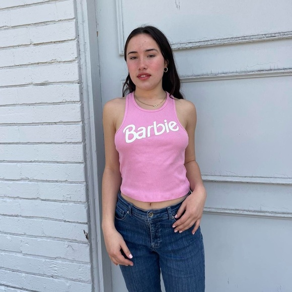 Barbie razor back cropped tank top - Picture 1 of 6
